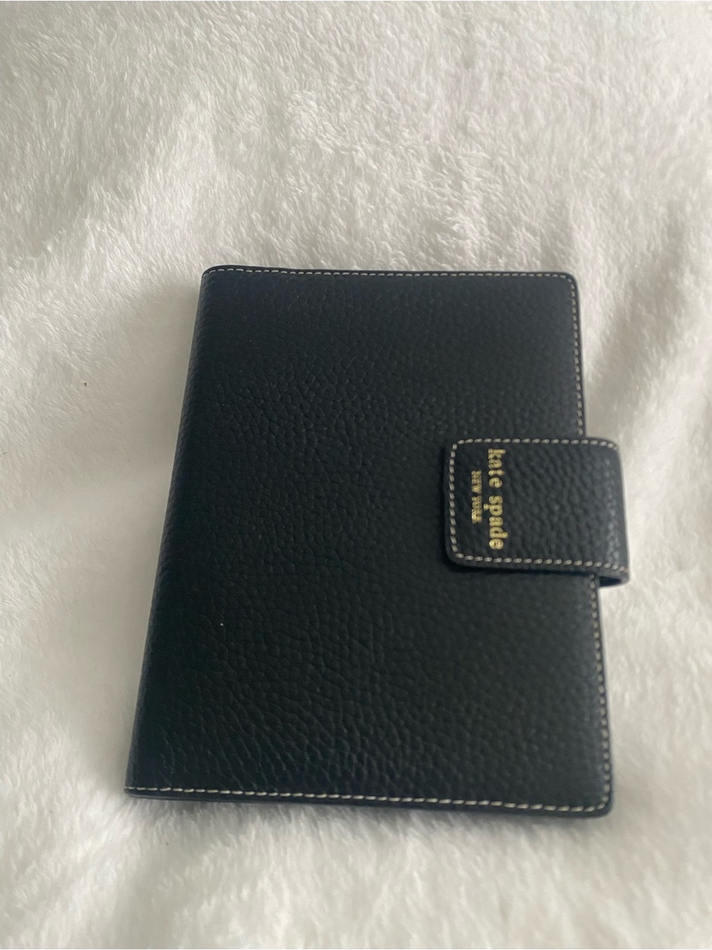 Kate Spade Black Pebbled Leather Snap Photo Wallet